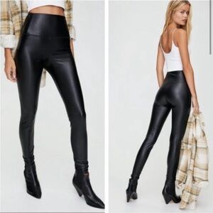 Aritzia Wilfred Free Vegan Leather Leggings